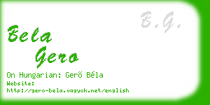 bela gero business card